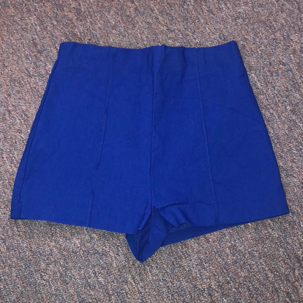 Mid Rise Blue Shorts